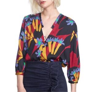 Corey Lynn Calter Jessina Top in Multicolor Floral | NWT